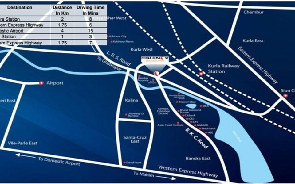 Location Plan - Equinox Business Park Tower-1, Kurla